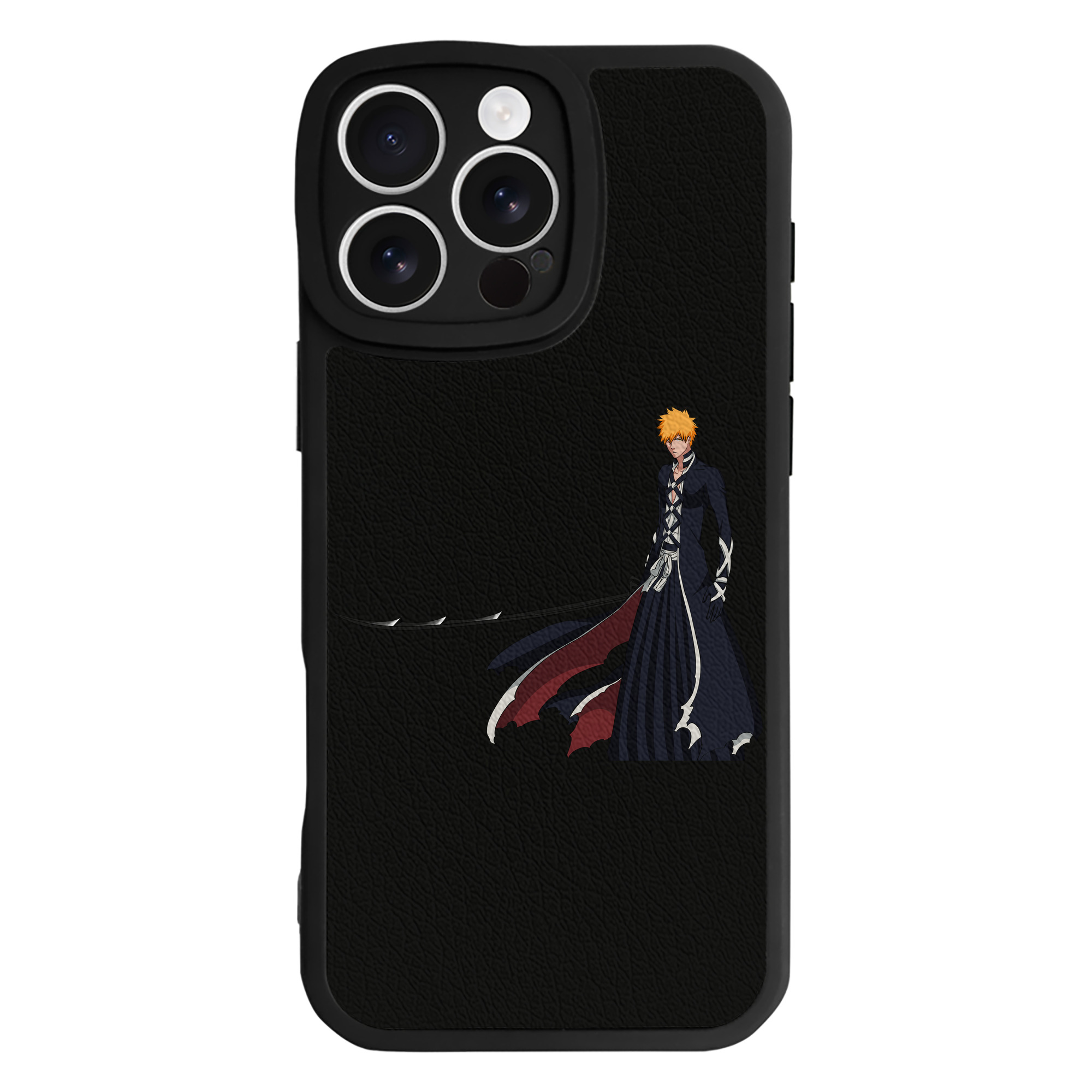 ブリーチ 黒崎一護（くろさき いちご）BLEACH Kurosaki Ichigo 【iPhone 16シリーズ対応】シリコンスマホケース（レザー調） 材質：シリコン